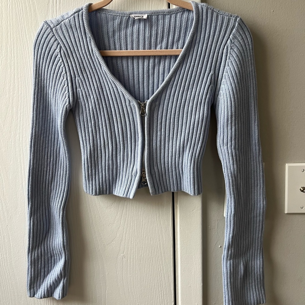 Garage zip cropped sweater